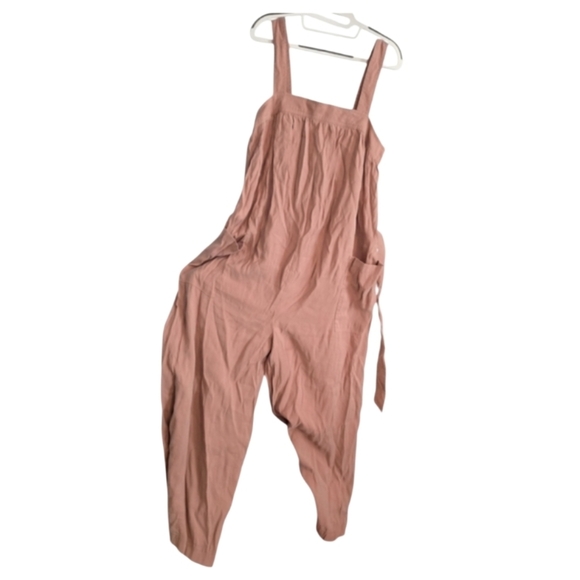Lou & Grey Pants - Lou & Grey Muave Pink Wide Leg Belted Jumpsuit Size Large In EUC